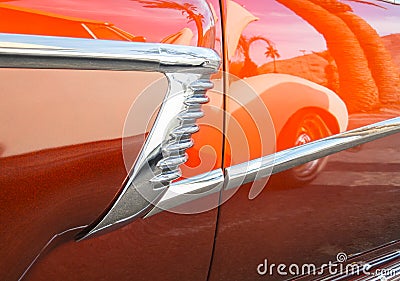 Reflections, classic car show and shine Stock Photo