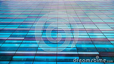 Reflections of glass windows wall skyscraper business office. Stock Photo