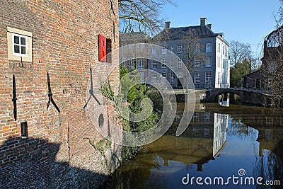 Reflections of historic houses with Tinnenburg House on the left side Stock Photo