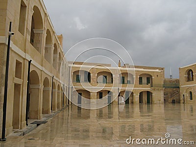 Reflections of Limestone Collonade Stock Photo