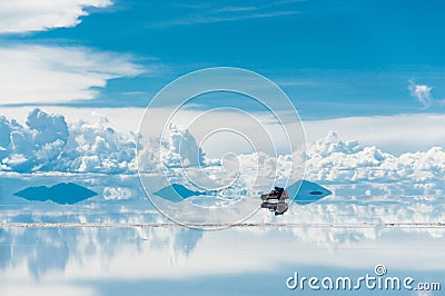 Reflections in Salar de Uyuni Stock Photo