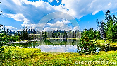 A small lake along the Lac Le Jeune Road near Kamloops, British Columbia, Canada Stock Photo