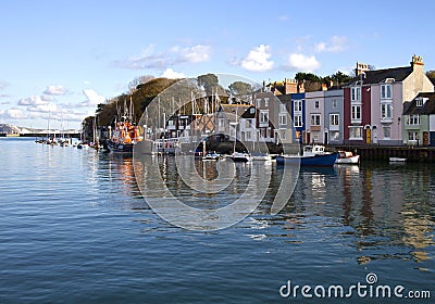 Reflections of Weymouth Harbour Dorset Editorial Stock Photo