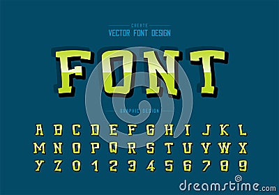 Reflective font and cartoon alphabet vector, Gradient typeface and number design Vector Illustration