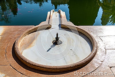 Reflective Pool at El Partal, Alhambra Palace Complex, Granada Editorial Stock Photo