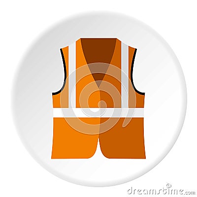 Reflective vest icon, flat style Vector Illustration