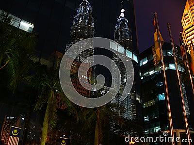 Reflex of Twin towers Petronas Stock Photo