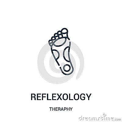 reflexology icon vector from theraphy collection. Thin line reflexology outline icon vector illustration Vector Illustration