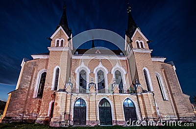 Reformed church building by night Stock Photo