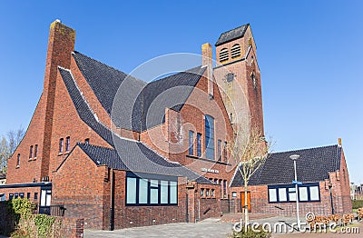 Reformed church in the center of Bedum Editorial Stock Photo