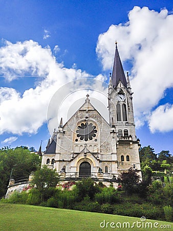 Reformed church of Pasquart eglise reformee du Pasquart in Biel/Bienne, Berne, Switzerland, Europe Stock Photo