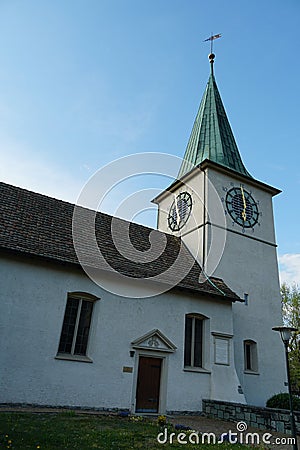 Reformed church in Schlieren, Switzerland, side or lateral view Editorial Stock Photo