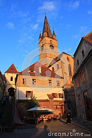 The Reformed / Evangelist church in Sibiu, Romania Editorial Stock Photo