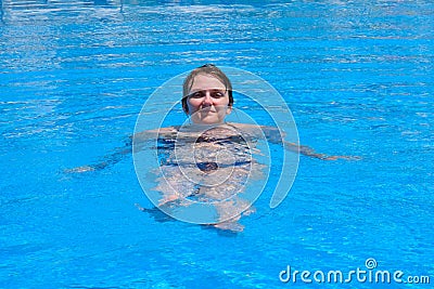 The refraction of light and the grotesque sight of a woman`s body underwater Stock Photo