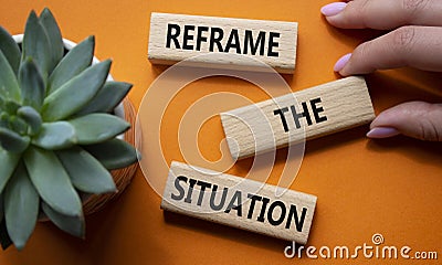 Soften your Message symbol. Concept words Soften your Message on wooden blocks. Beautiful deep blue background with succulent Stock Photo