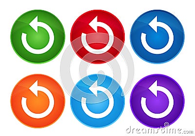 Refresh arrow icon super round button set glass design Vector Illustration