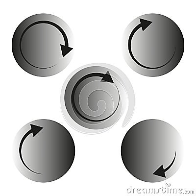 Refresh arrow icons. Black circular symbols. Update cycle concept. Vector reload illustration. Vector Illustration