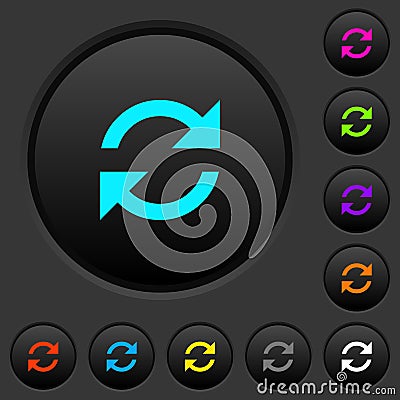 Refresh arrows dark push buttons with color icons Stock Photo