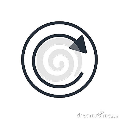 Refresh button icon vector sign and symbol isolated on white background, Refresh button logo concept Vector Illustration