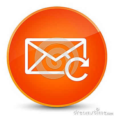 Refresh email icon elegant orange round button Cartoon Illustration