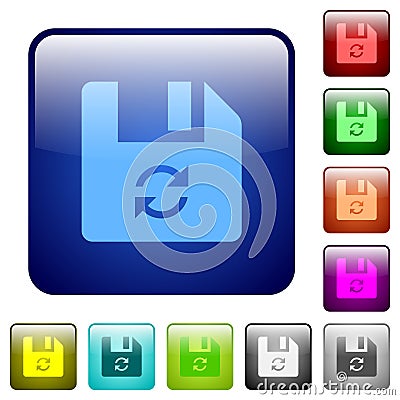Refresh file color square buttons Stock Photo
