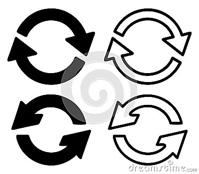 Refresh icon set. Reload icon vector. Update icon Vector Illustration