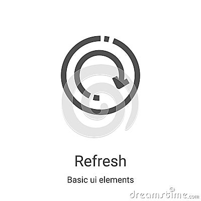 refresh icon vector from basic ui elements collection. Thin line refresh outline icon vector illustration. Linear symbol for use Vector Illustration