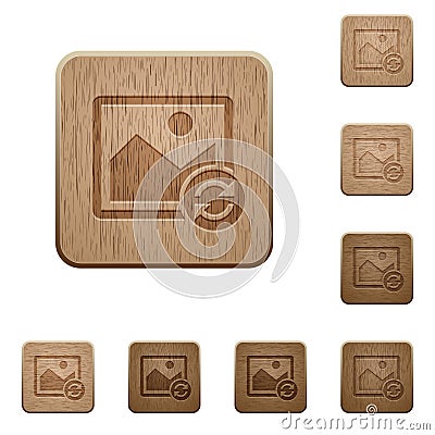 Refresh image wooden buttons Stock Photo