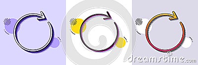 Refresh line icon. Rotation arrow sign. Halftone dotted pattern. Vector Vector Illustration