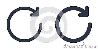 Refresh, Reload or Redo simple icons set designed in filled and stroke style Vector Illustration