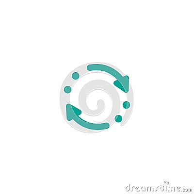 Refresh, reload, wait icon. blue round rotation arrow in circle isolated on white Stock Photo