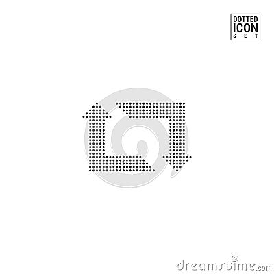 Refresh, Repeat Dot Pattern Icon. Update, Recursion Dotted Icon Isolated on White. Vector Background or Design Template Vector Illustration