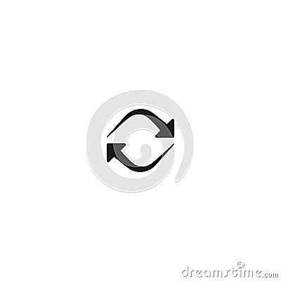 Refresh, repeat, process icon . Two black opposite arrows Vector Illustration