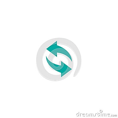 Refresh, repeat, process icon . Two blue opposite arrows Stock Photo