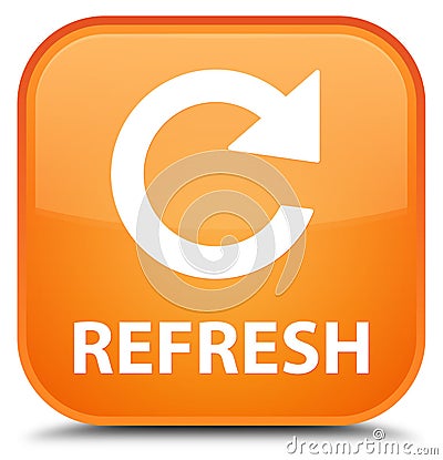 Refresh (rotate arrow icon) special orange square button Cartoon Illustration