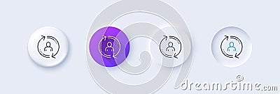 Refresh user info line icon. Update profile sign. Line icons. Vector Vector Illustration