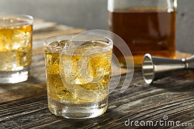 Refreshing Alcoholic Scotch and Soda Stock Photo