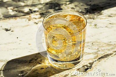 Refreshing Alcoholic Scotch and Soda Stock Photo