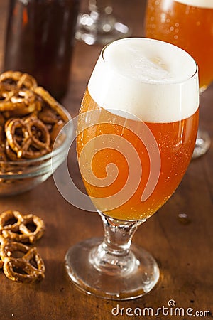 Refreshing Belgian Amber Ale Beer Stock Photo