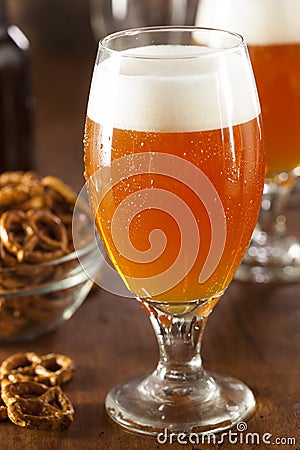 Refreshing Belgian Amber Ale Beer Stock Photo