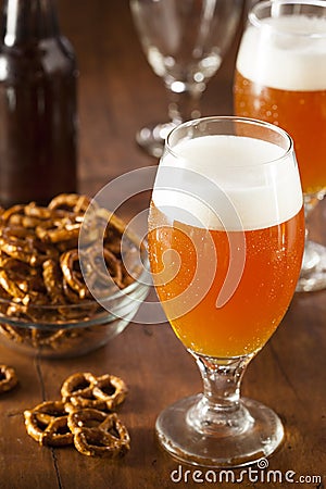 Refreshing Belgian Amber Ale Beer Stock Photo