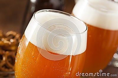 Refreshing Belgian Amber Ale Beer Stock Photo