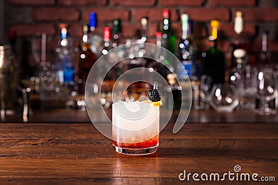 Refreshing Blackberry Gin Bramble Stock Photo