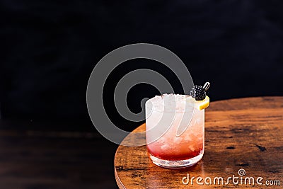 Refreshing Blackberry Gin Bramble Stock Photo