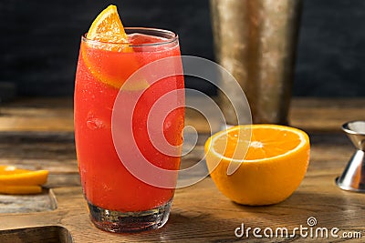 Refreshing Boozy Southern Alabama Slammer Cocktail Stock Photo