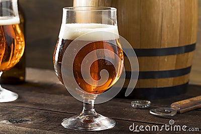 Refreshing Bourbon Barrel Aged Beer Stock Photo
