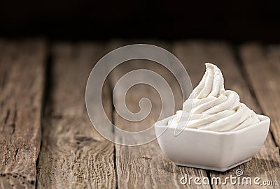 Refreshing bowl of vanilla ice cream Stock Photo