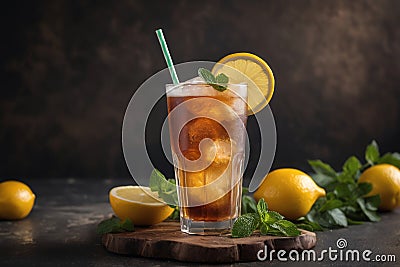 Refreshing citrus cocktail with fruits Stock Photo