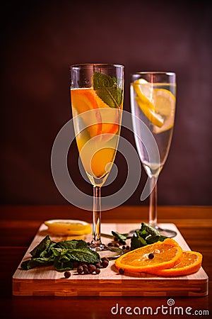 Refreshing Citrus Cocktails Stock Photo