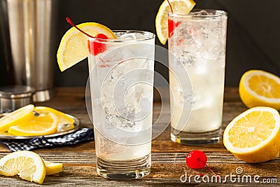 Refreshing Classic Tom Collins Cocktail Stock Photo